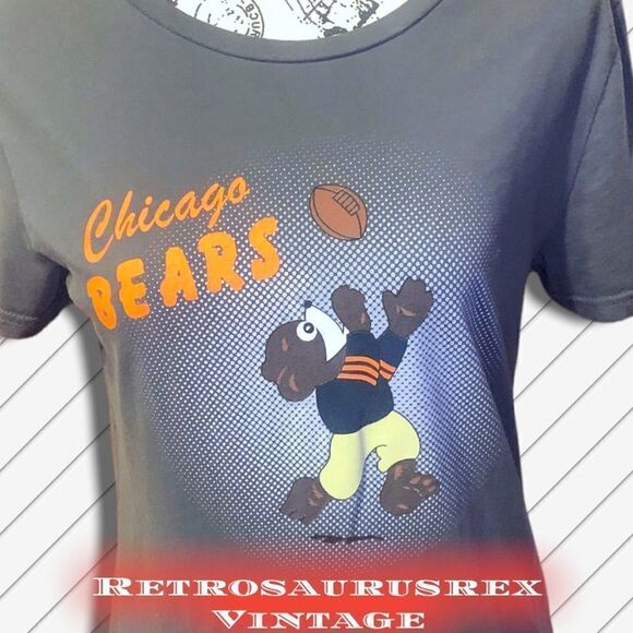 Vintage 1990's Chicago Bears NFL Retro Sport Women’s Throwback T Shirt Large - Picture 2 of 7